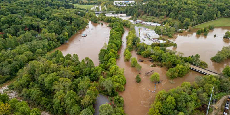 Flooding from Hurricane Helene in Western North Carolina