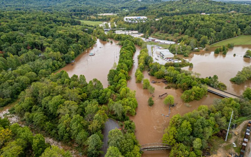 Flooding from Hurricane Helene in Western North Carolina